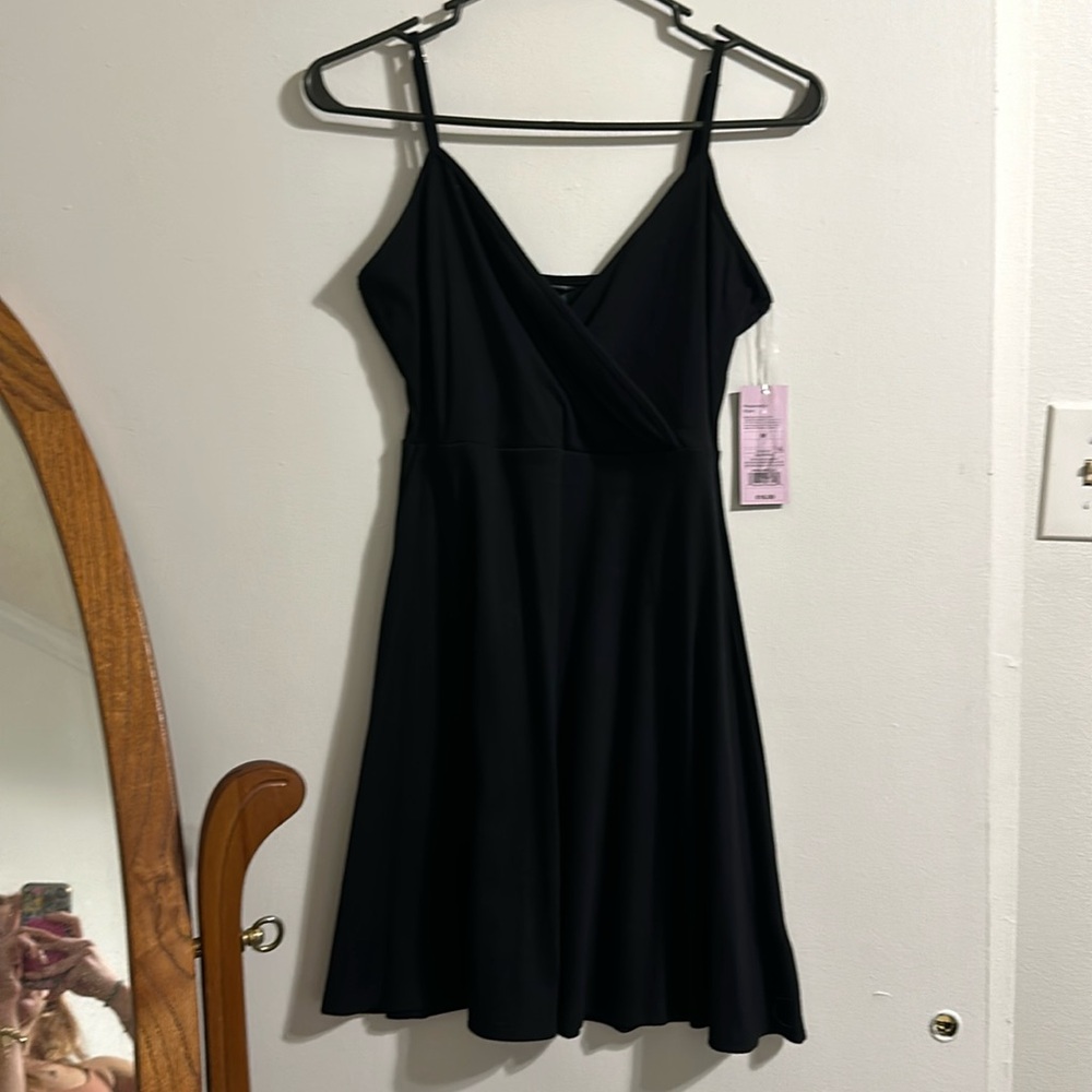 Comfy black dress.